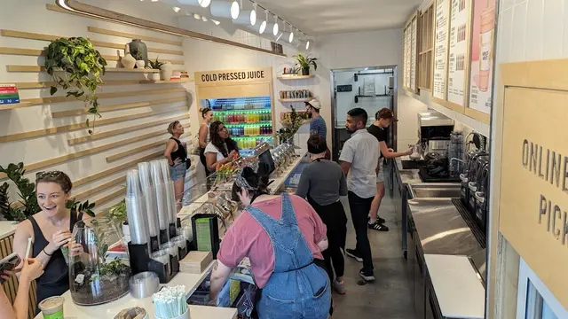 The Lakeview team making drinks behind the counter