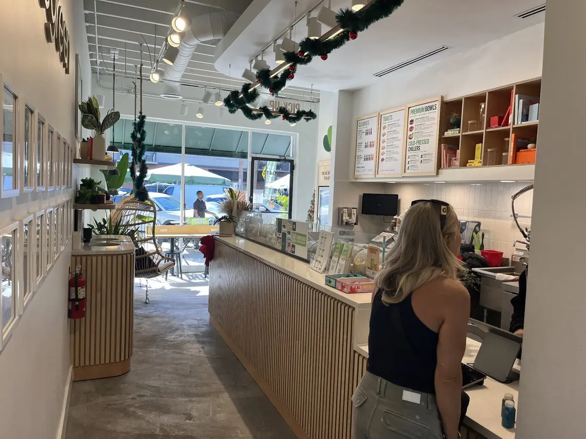 The order counter open to Central Avenue inside Pure Green St. Pete