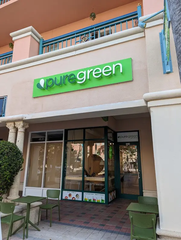 Pure Green Mizner Park storefront in the plaza in Boca Raton