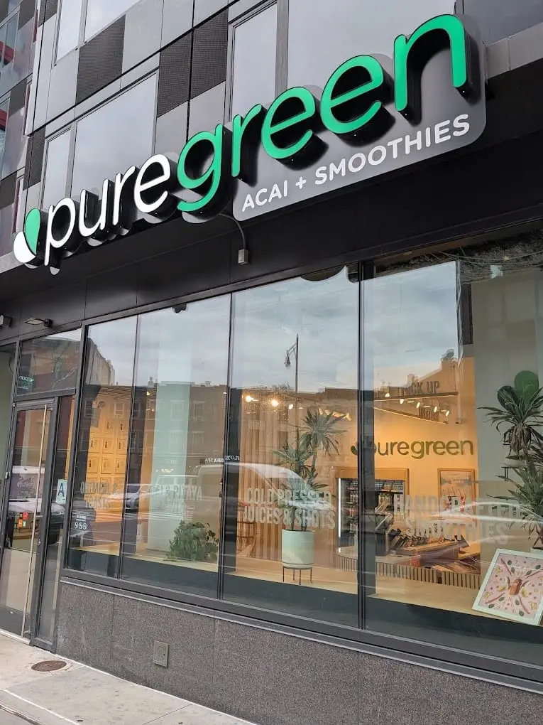 Pure Green Dean Street shopfront in Brooklyn