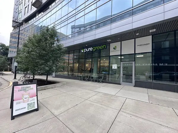Pure Green Capitol Square storefront on South Pinckney Street in downtown Madison