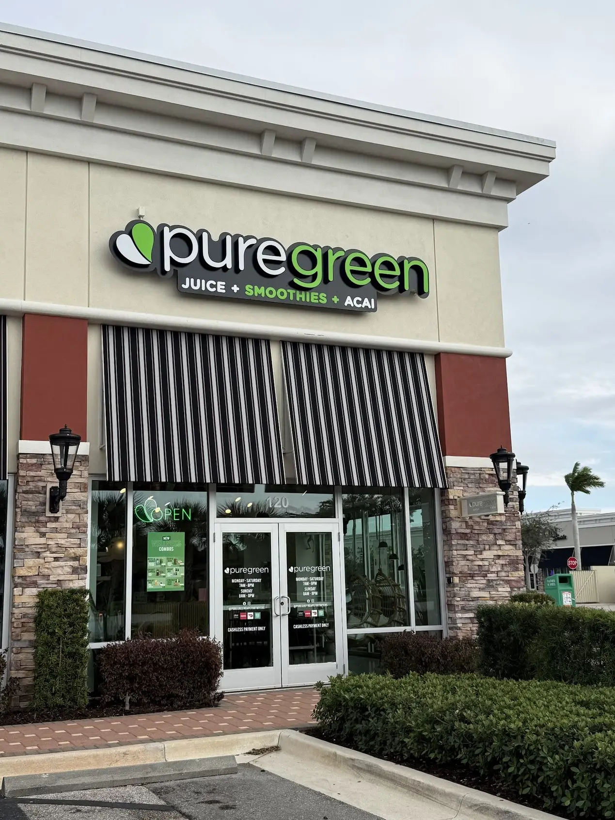 Pure Green Fort Myers storefront and awning on Dani Drive