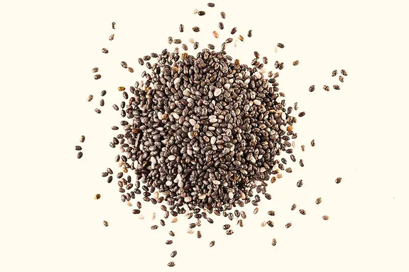 Small black and white chia seeds