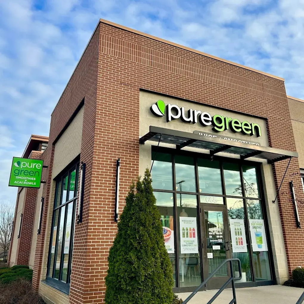 The shopfront of Pure Green Westerville on Worthington Road