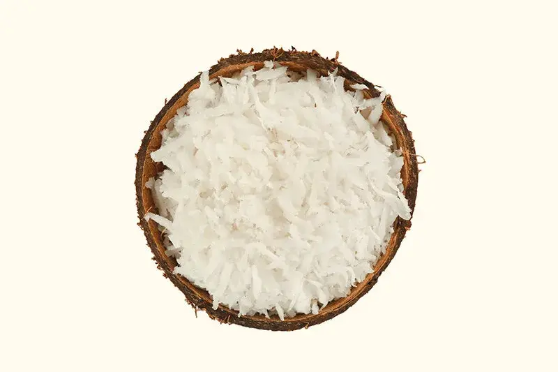 Shredded white coconut flakes