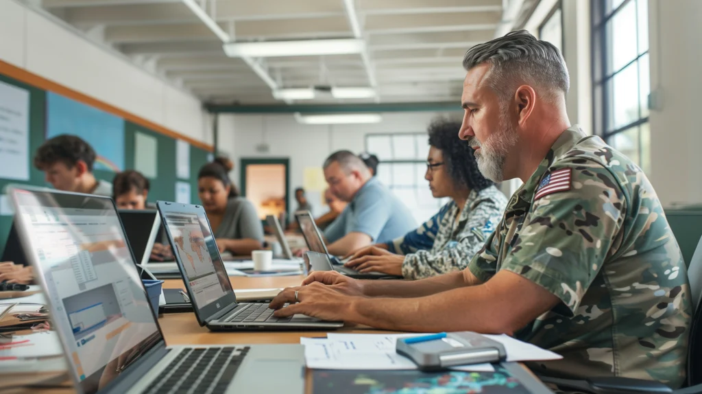 Veteran using a laptop