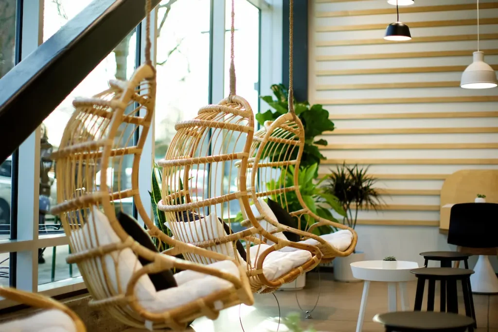 rattan chair inside Pure Green