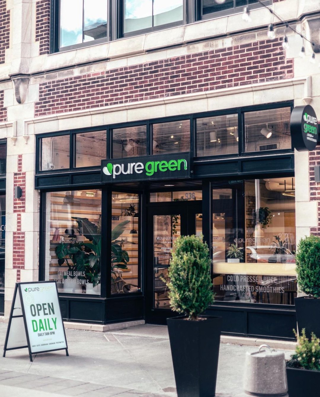 Pure Green Fulton Market storefront on W Fulton Market in the West Loop