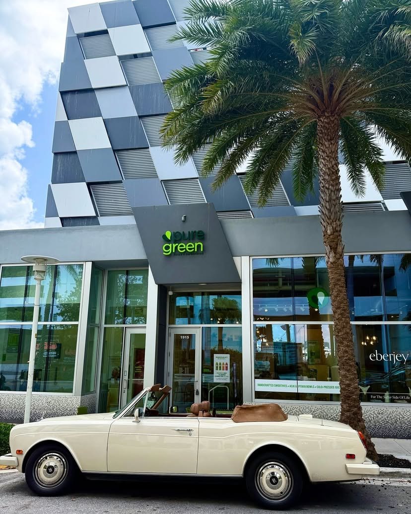 The Sunset Harbour Shops building with Pure Green in Miami Beach