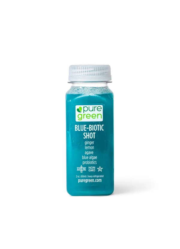 cold pressed juice shots blue biotic pure green