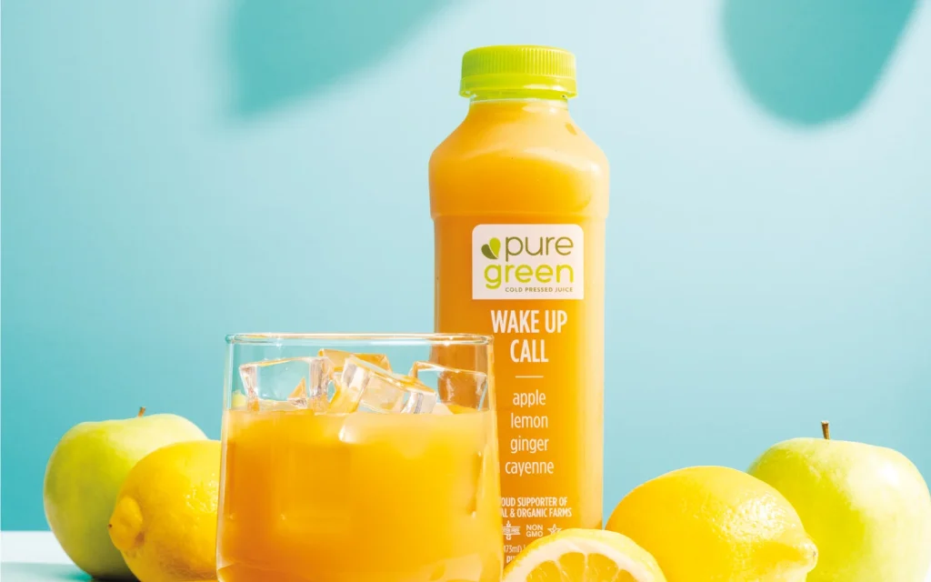 cold pressed juice Pure Green - wake up call