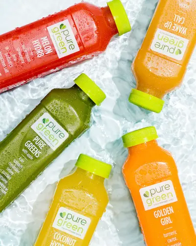 cold pressesd juices from pure green