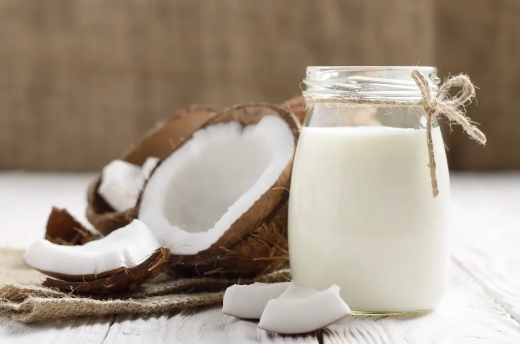 coconut milk in healthy smoothie