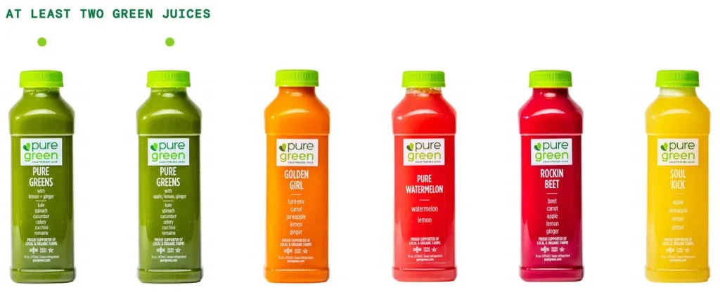 cold pressed juice experienced package from pure green