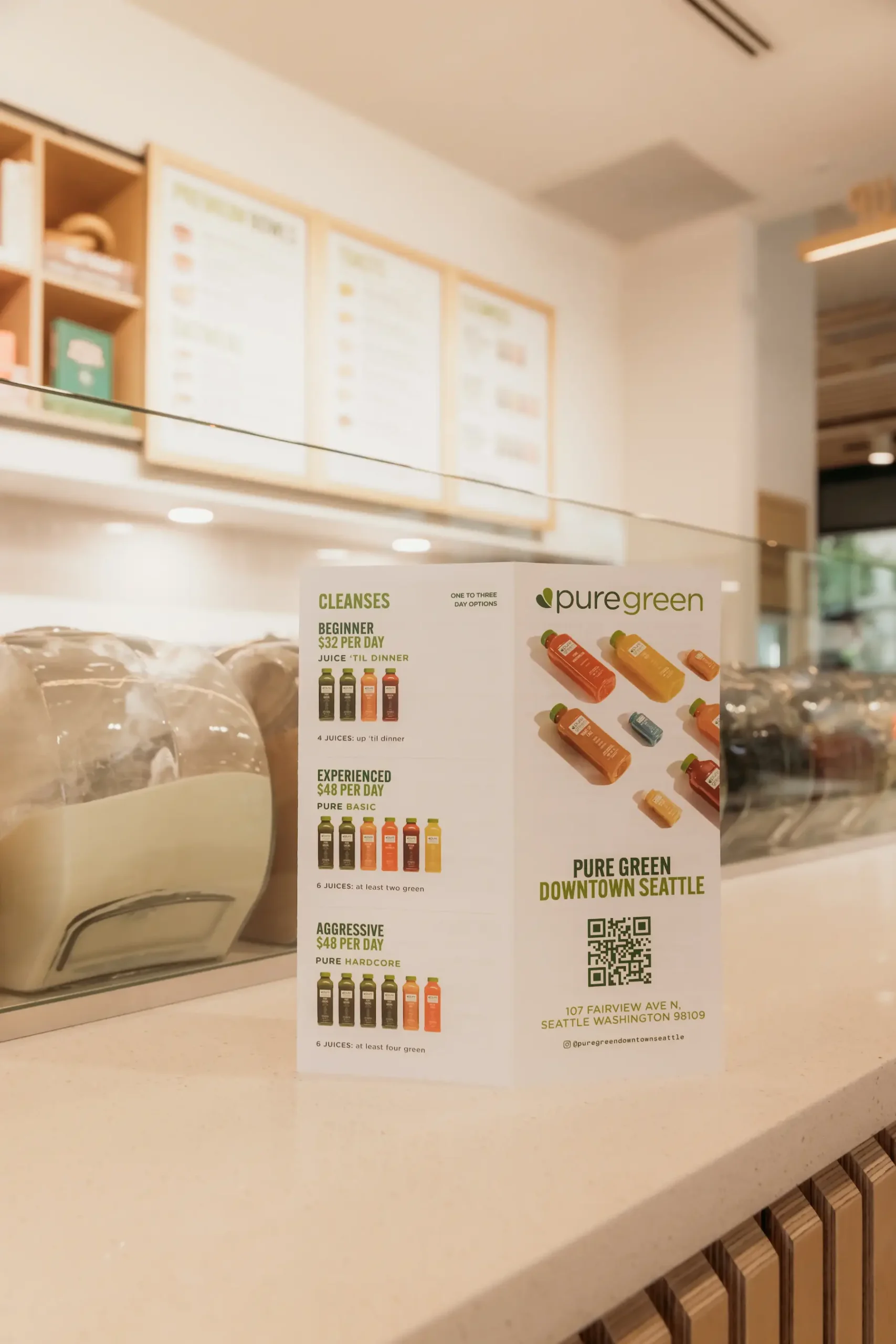 Pure Green Seattle order QR