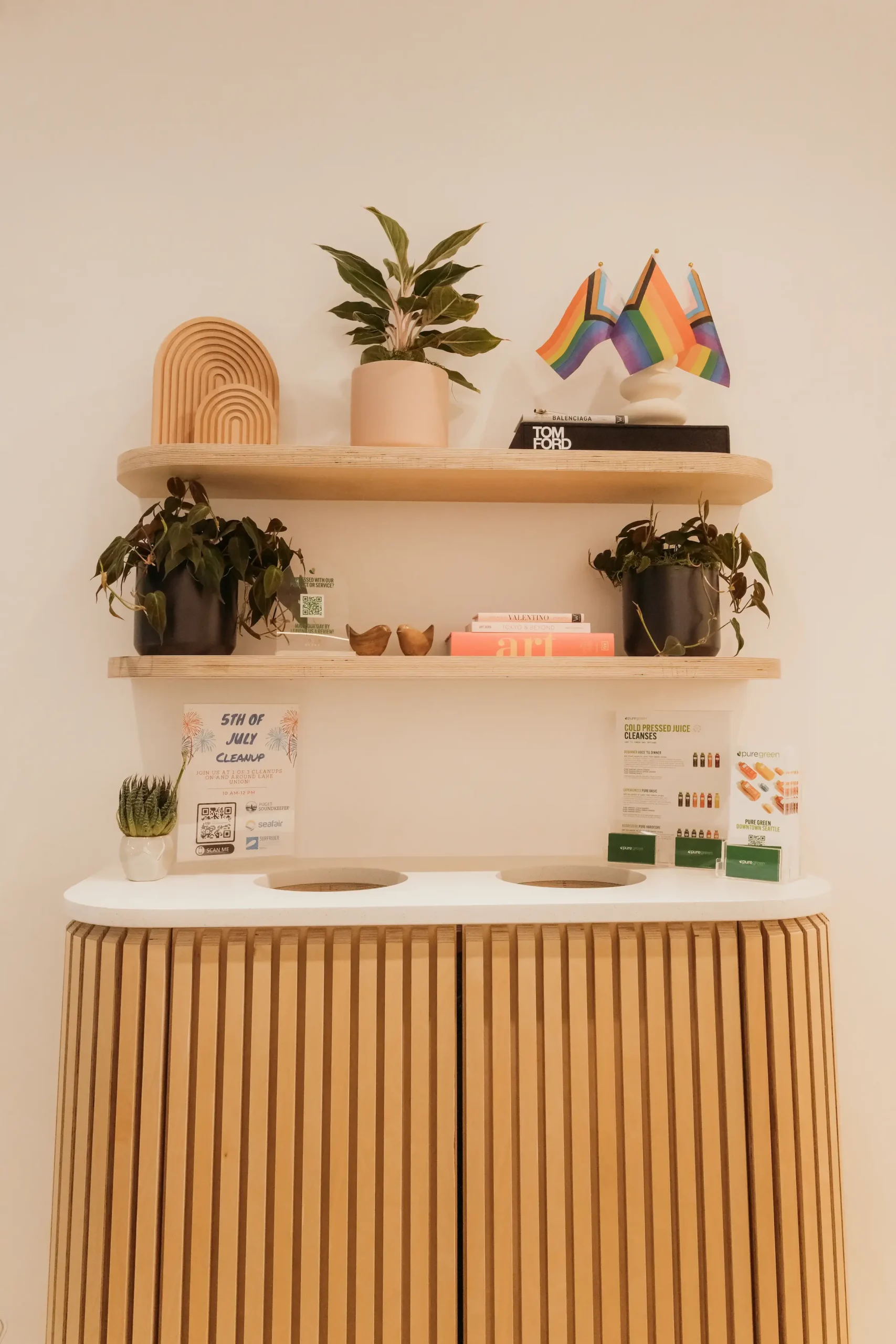 Pure Green store display shelf